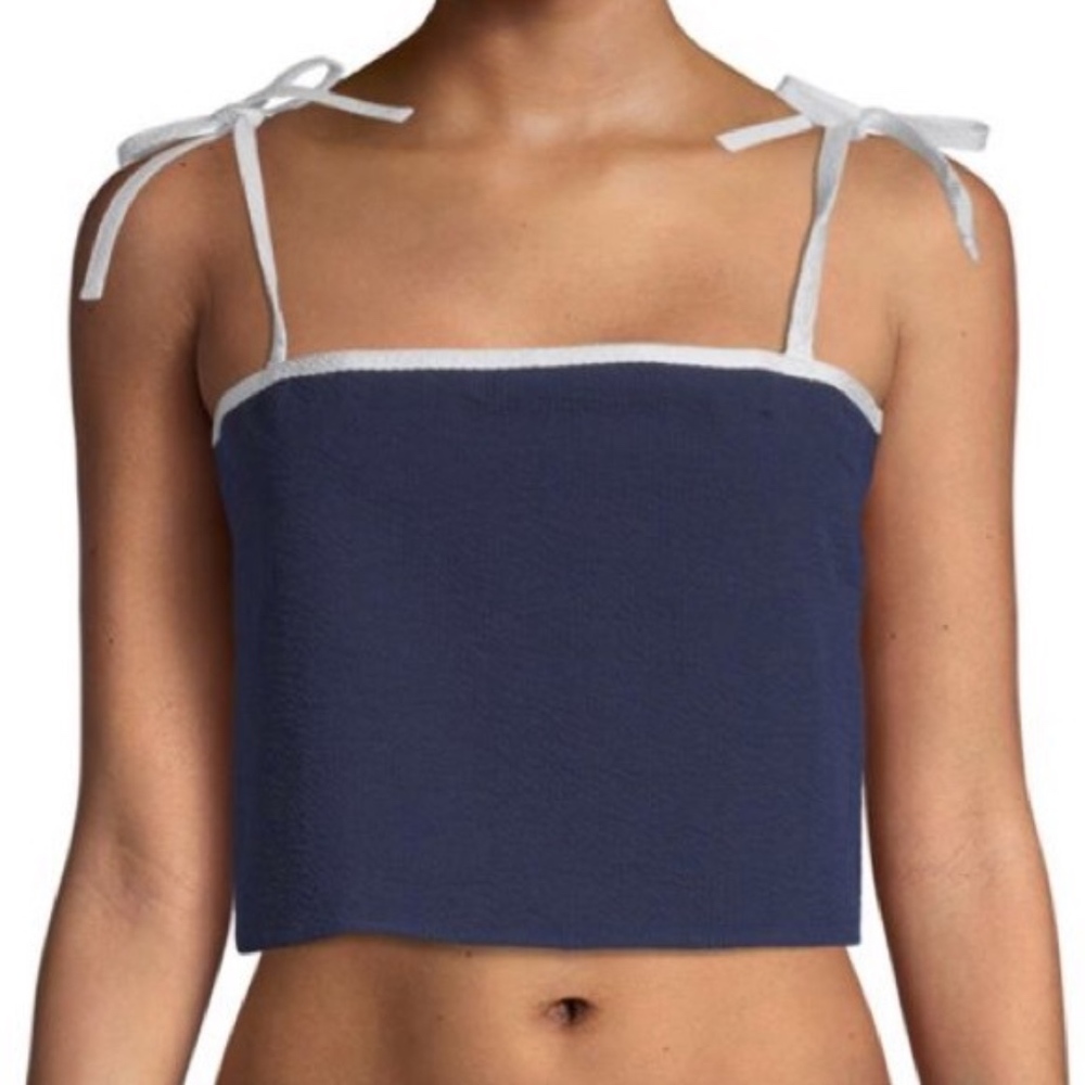 Solid and Striped The Bora Crop Top Small Navy